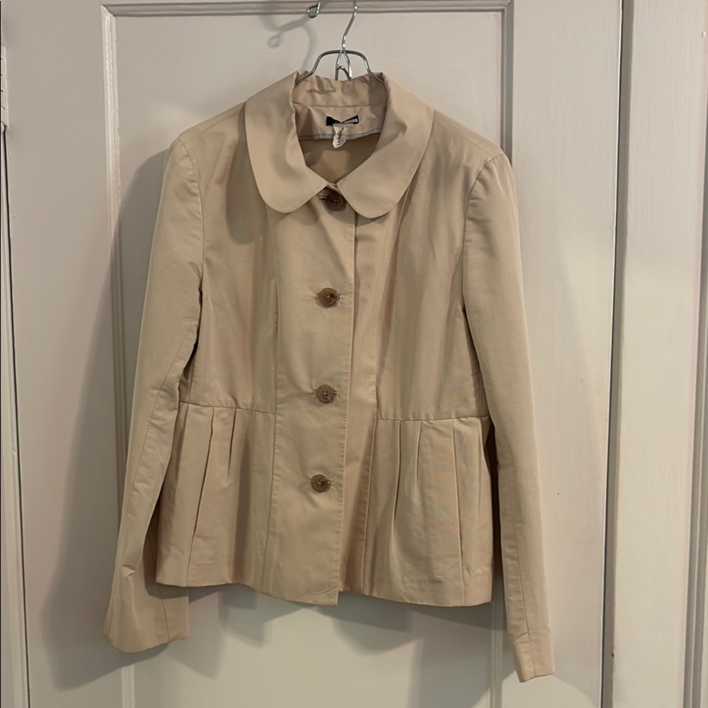 J. Crew Cream Waist Coat with Structured Silhouette